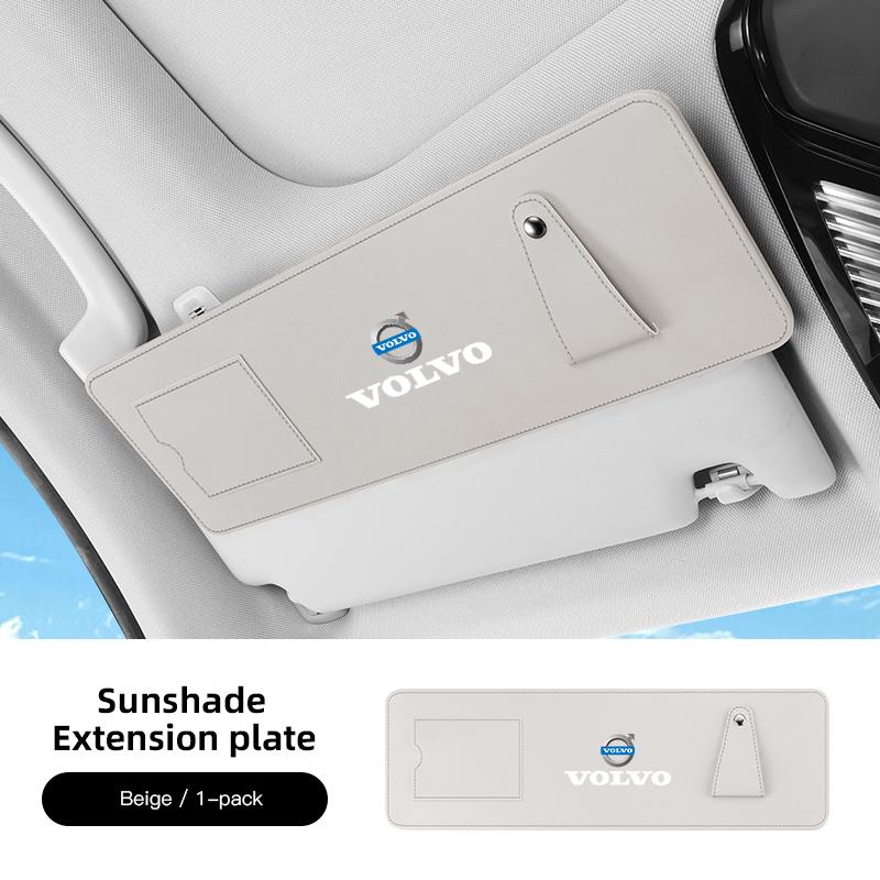 Car Sun Visor Extension Panel For Volvo AWD XC40 V40 XC90 S60 XC60 Anti-glare UV Sun Shield Card Holder Glasses Holder keychain