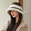 Autumn and Winter Thickened Plush Splicing Bucket Hat Women's Ear Protector Hat Basin Hat for Casual & Formal Outfits, Cold Weather Gear