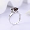 Simple Design Ring with Natural Smoky Quartz Cushion 10mm 925 Sterling Silver Fine Jewelry Women Nice Gift