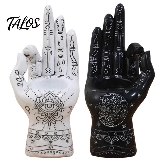 Durable Resin Palm Statue Palmistry Hand Incense Holder, Statue, Decorative Meditation Space Supplies Stick Ancient Mystical Sculpture for Home Table