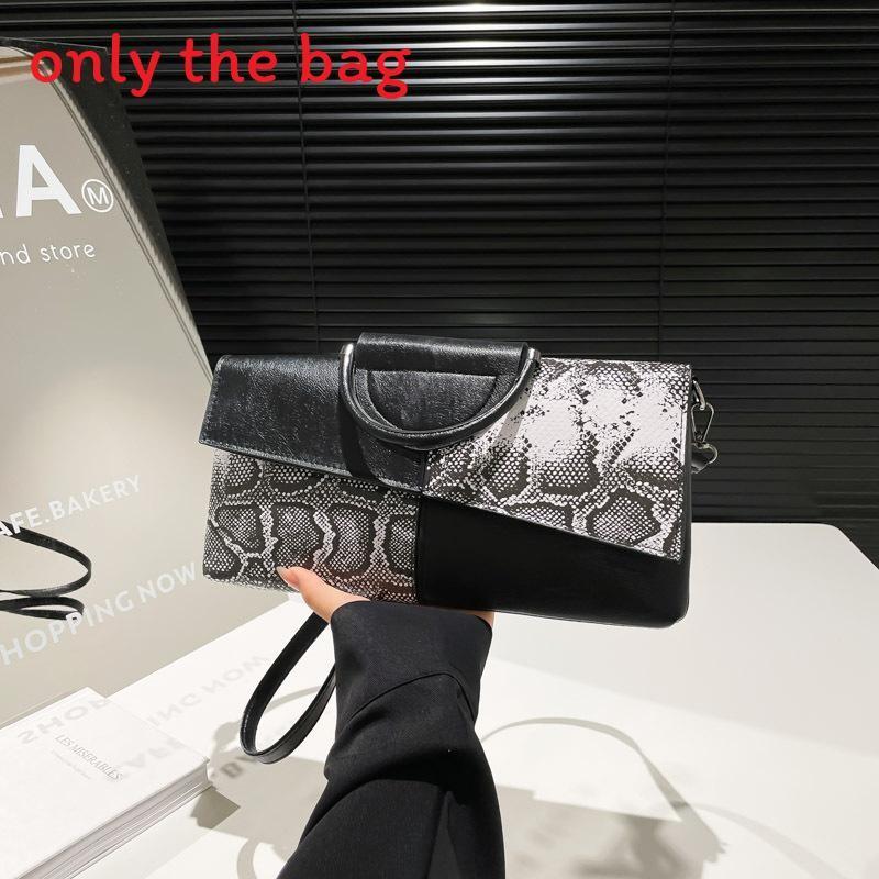 Fashion Splicing Design Snake Pattern Casual Single Shoulder Square Bag For Women белый