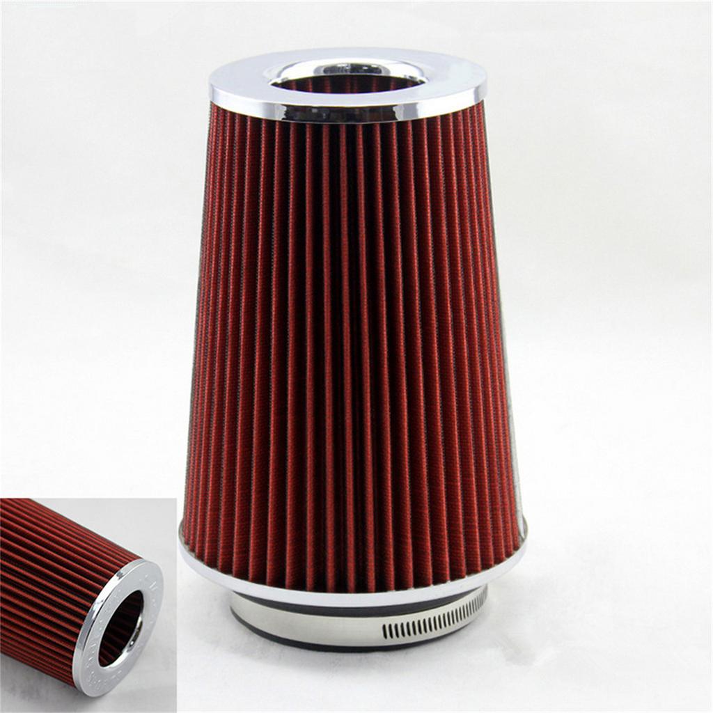 3" Inlet Auto Long Ram Cold Air Intake Filter Cone Filter Red Universal KN Types