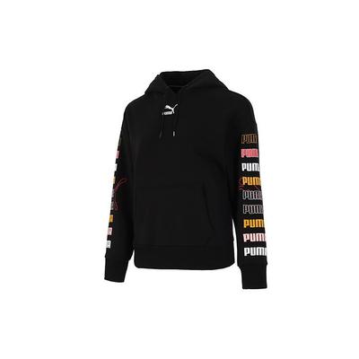 Classics Grafik-Hoodie mit mehrfarbigem Logoprint Damen-Hoodie Schwarz 533155-01
