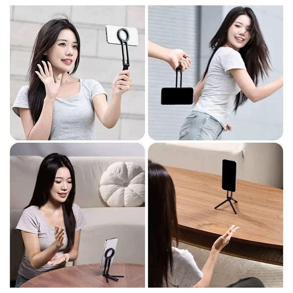 Foldable Ring Carabiner-Mounted Phone Tripod Lightweight Magnetic Phone Tripod  for Home