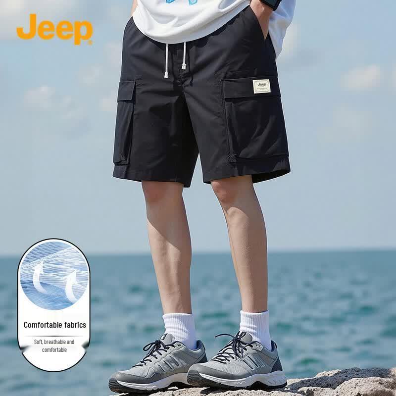 JEEP Men s Summer Quick-Dry Casual Shorts 3XL чёрный