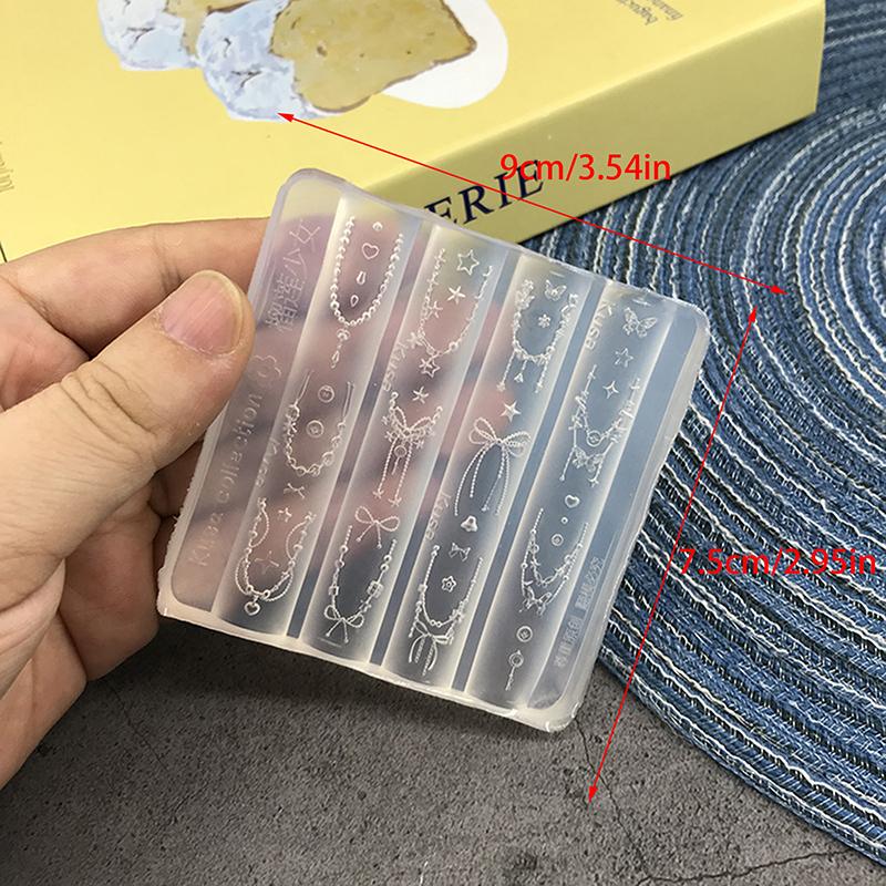 Cartoon Silicone Nail Bead Chains Carving Bow Mold Nail Decorations Nails Diy Design Stereoscopic Stamping Plate Manicure Tools