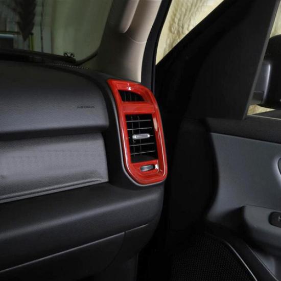 For -2024 Dodge Ram 3500/2500/1500 Red Inner Side Air Vent Cover Trim Frame