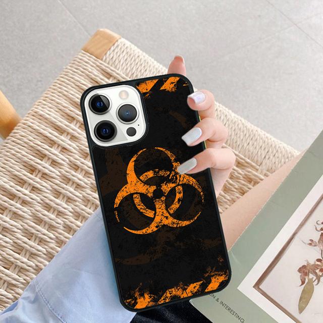 Biohazard Symbol Phone Case For iPhone 17 Air 16 15 14 plus 12 13 Pro max Soft Bumper Shell Cover coque