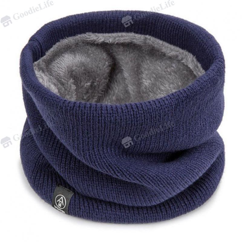 

Winter Scarf Thickened Fleece Lined Unisex Warm Neck Warp Outdoor Sports Riding Fashionable Korean Style Темно-синій