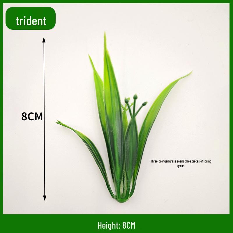 Three-Pronged Grass Seed Bonsai: Small Potted Simulation Lawn and Aquatic Plant