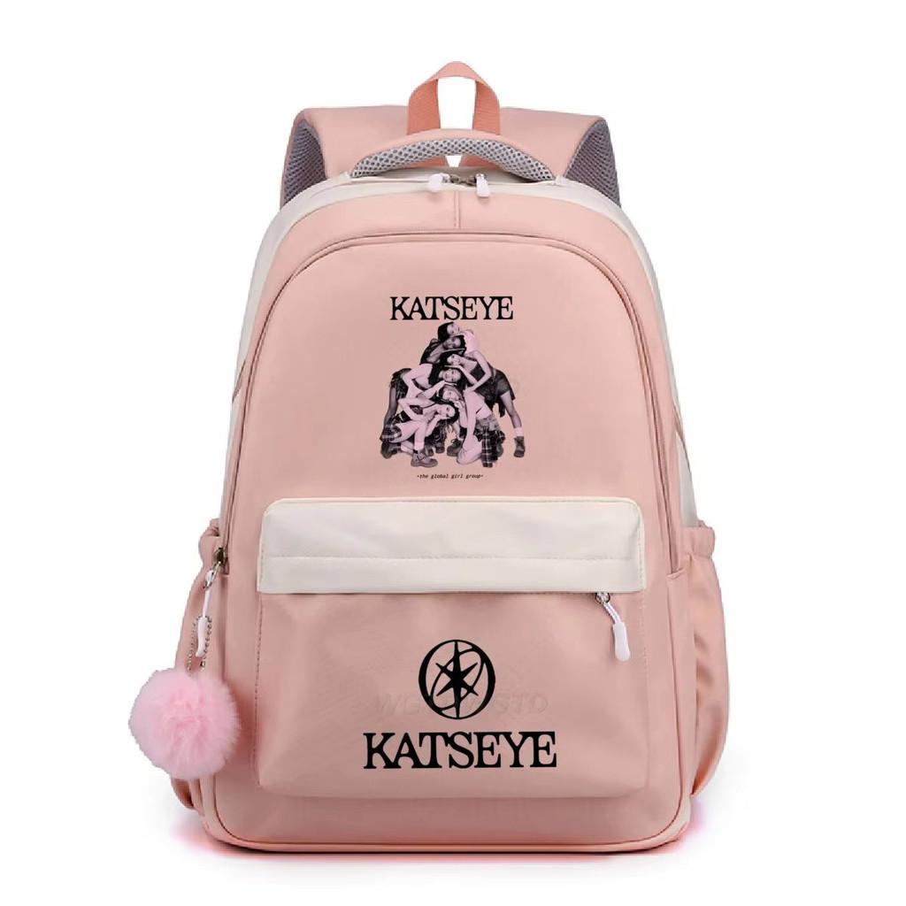 Kids Unisex KATSEYE Printed Backpack Student School Waterproof Big Bag