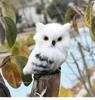 1pcs Cute Owl White Black Furry Handicraft Bird Ornament Decoration Adornment Simulation for Home Decor Mother's Day Gift