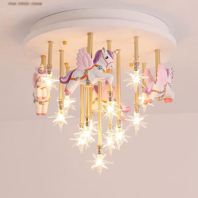 Pink Pegasus Children's Ceiling Lamp