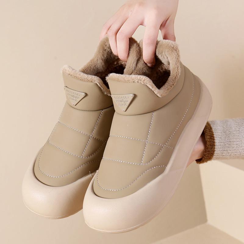 

Женские зимние ботинки, новые зимние короткие ботинки на платформе, универсальная модная модель на одной педали, бархатные утолщенные большие хлопковые ботинки 36 оливковое зеленый