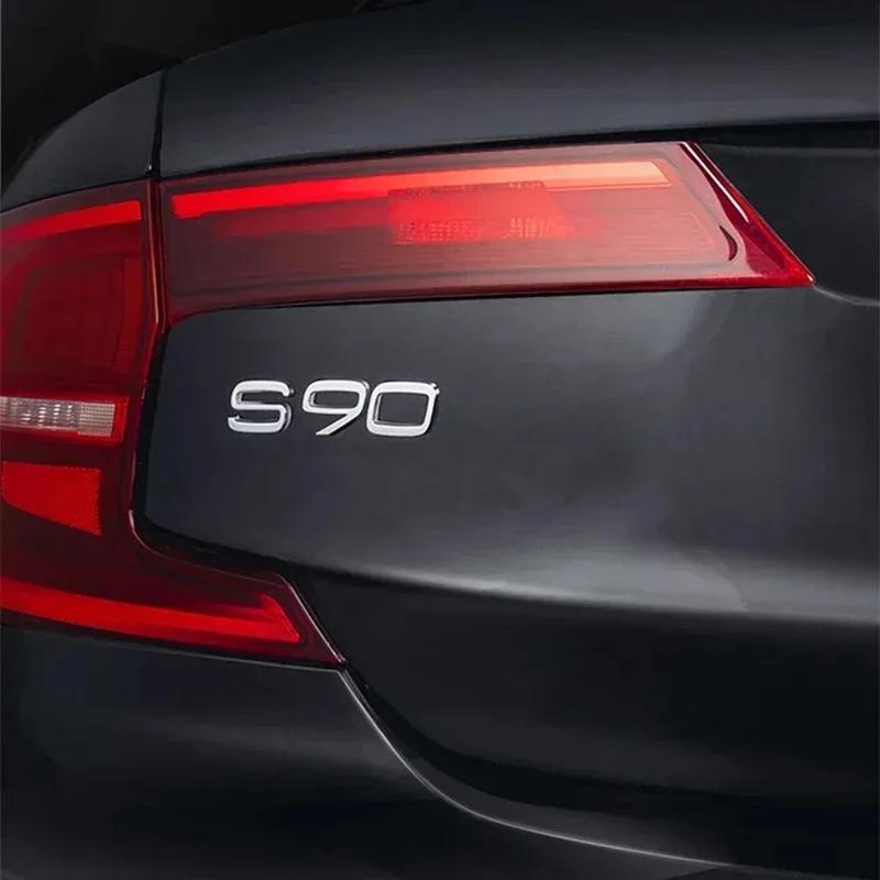 3D ABS Czarny Srebrny Naklejka z Emblematem Bagażnika Samochodowego dla Volvo S40 S60 S80 S90 S60L S90L Naklejka z Emblematem Tylnej Klapy Bagażnika Akcesoria Zewnętrzne
