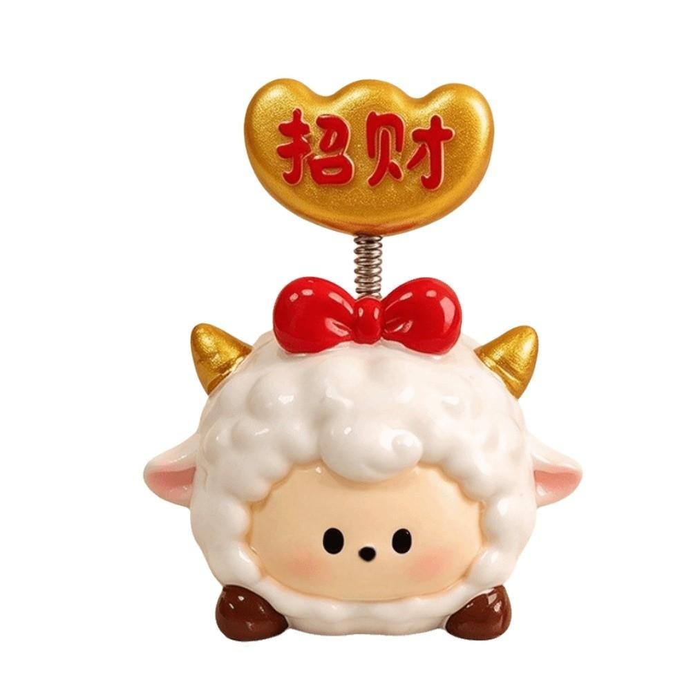 Resin Auto Interior Lamb Ornament Creative Zodiac Sheep Statue Chinese Zodiac Figurine  Table Decor