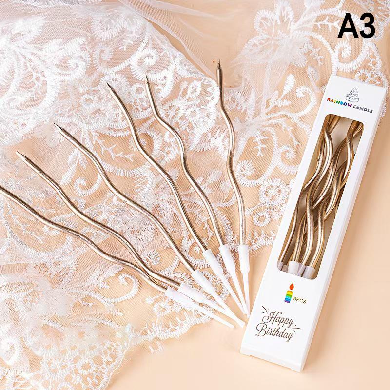 2Pcs Curved Cake Candles Birthday Baby Shower Gender Reveal Cupcake Decorating Candle Toppers Wedding Party Decorative