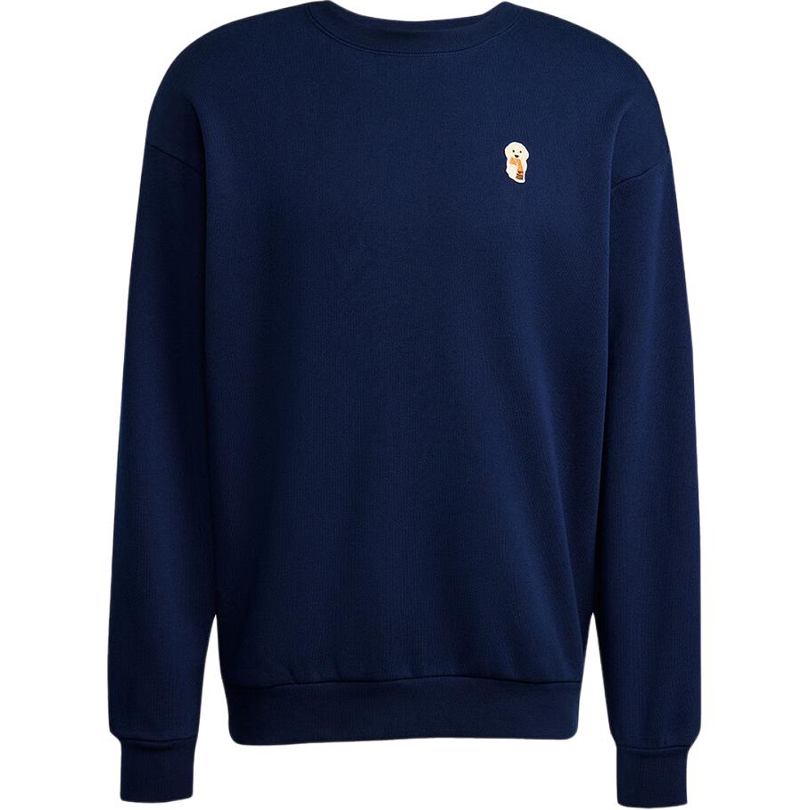 Adidas Sweatshirts Men s Marine Blue Crew Neck Moderate JW8520- L