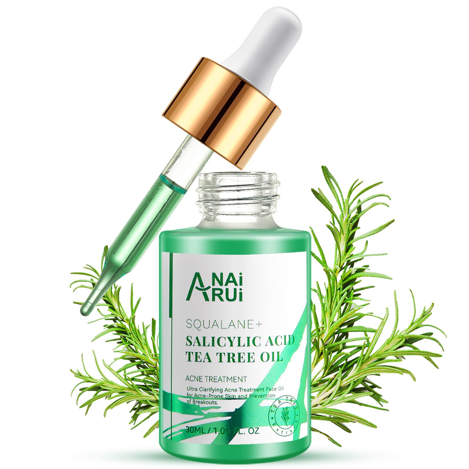 ANAiRUi 1.5% Salicylic Acid Tea Tree Face Oil, Soothing Purifying Facial Oil for Acne Prone Skin 30ml