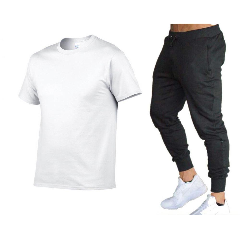 Men's Fashion Short Sleeved Long Pants Set Teenagers' Running Outdoor Sports Two-piece
