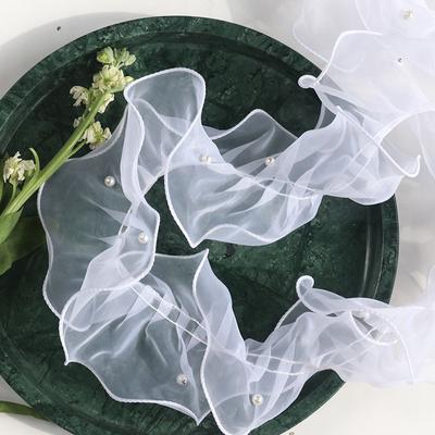 Puff Rüschen Gerolltes Garn Perle Spiegel Applikation Ausschnitt Kleidungsdesign Lolita Blumenborte Accessoires Bunte Seidenbänder Handwerk Herstellung Bänder