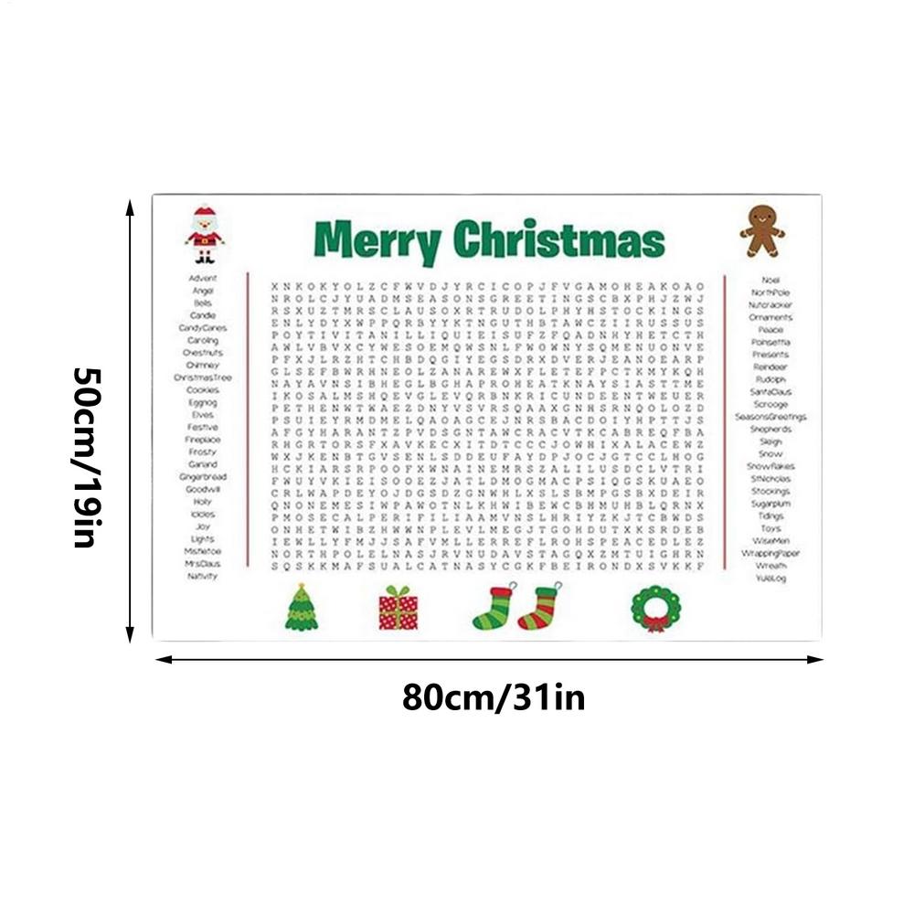 

Christmas Word Puzzle Poster 31x19-Inch Seasonal Party Interactive Family Game Poster Size Christmas Word Search Game білий