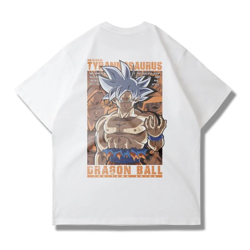 Dragon Ball Goku Shortsleeved Tshirt Unisex Large Size Loose Trendy Brand Summer Pure Cotton Unisex Parentchild Clothing