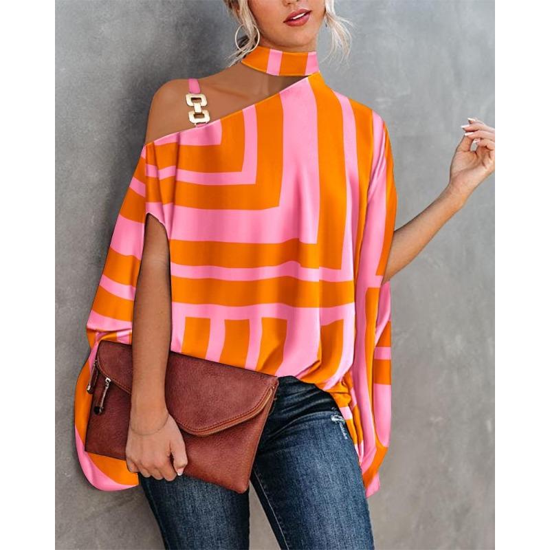 Bluse & Camicie Casual da Donna HNXC Stampa Colore Unico Manica Corta