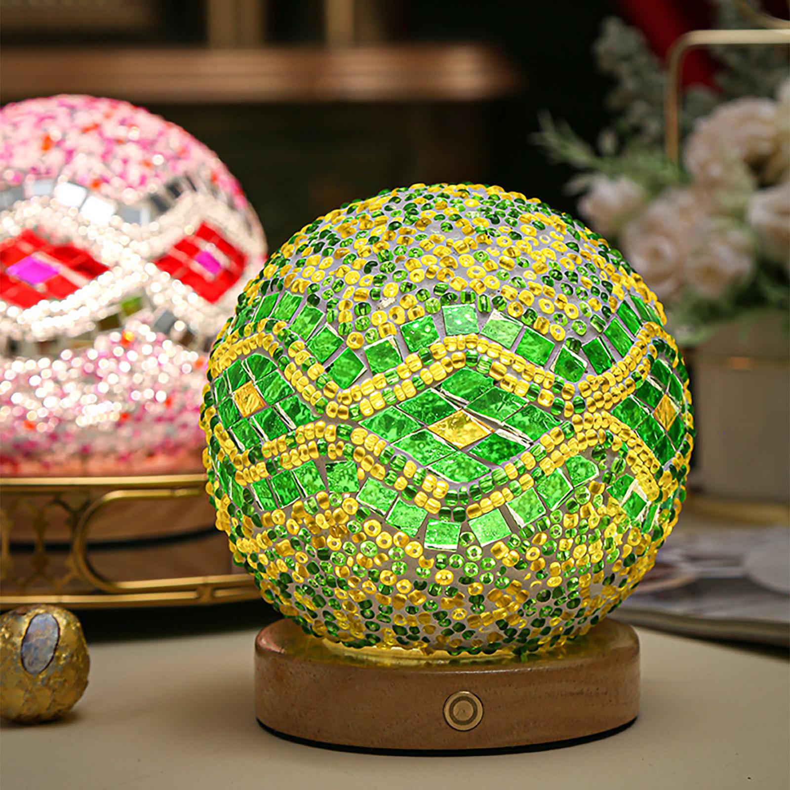 

USB Charging Touch Tri Color Endless Dimming Baroque Nightlight Charging Table Lamp Decorative Glass Lamp Type 1