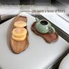 Cloud-Shaped Japanese Acacia Wood Tray for Tea, Coffee, Cake, and Desserts - Anti-Scald, Dinner, or Small Plate.