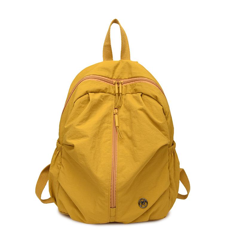 Schoolbag New Autumn and Winter Versatile Backpack Women's Bag Folded Travel Backpack Light Casual Simple Washed Cloth Casual School Bag