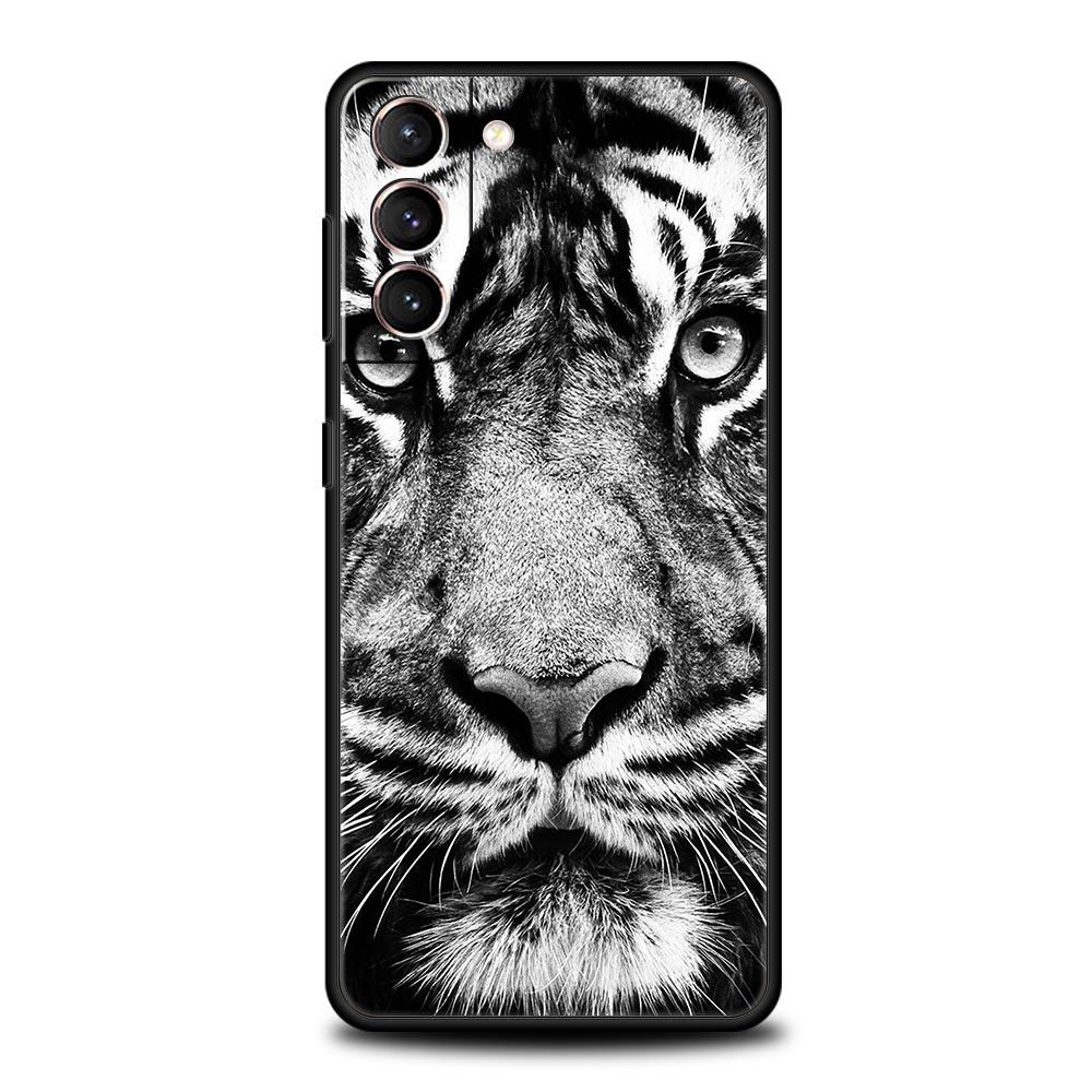 

Чехол для телефона Samsung Galaxy S25 Edge S24 S23 S22 S21 Ultra S20 FE 5G S10 S10E S9 Plus Мягкий ТПУ Чехол Животное Белый Тигр Galaxy S24 Ultra