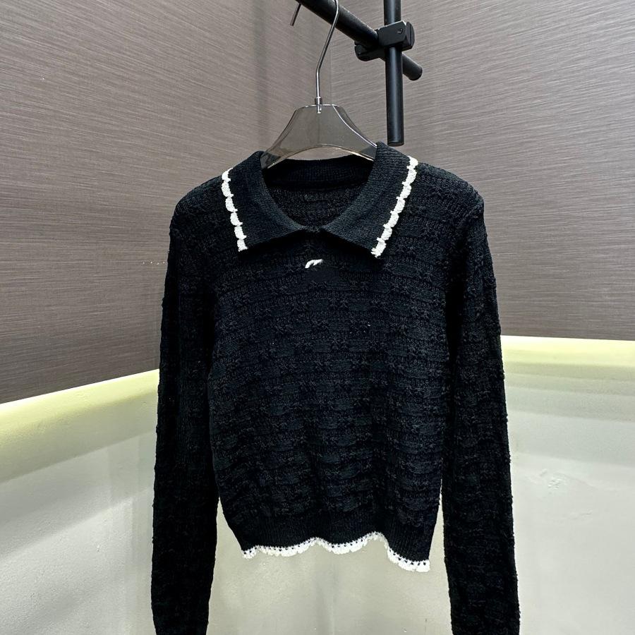 Xiangjia Autumn New Lapel Knit Slim Top for Women