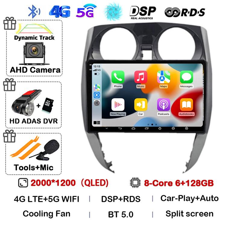 Android 14 Carplay Auto WIFI+4G For Nissan Note 2 E12 2012 - 2021 Car Radio 2 Din Stereo Multimedia Video Player GPS Navigation