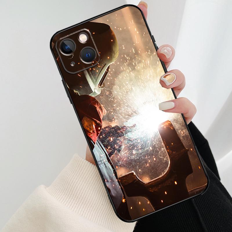 Welder Welding Hot Metal Worker Phone Case For iPhone 17 Pro Max 14 13 12 11 15 16 Pro Max mini 15 16 Plus 16e 17 Air Cover