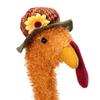 Thanksgiving Turkey Decoration Plush Stuffed Turkey Doll with Retractable Neck Stretchable Sitting Turkey for Fall Autumn Harvest Home Table Decor