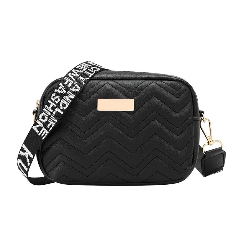 Printed Shoulder Strap Crossbody Small Square Bag Bag Women's Wave Pattern Embroidery Bag