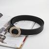 Ethnic Inspired Crystal Waterdiamond Faux Leather Belt With Alloy Snap For Women