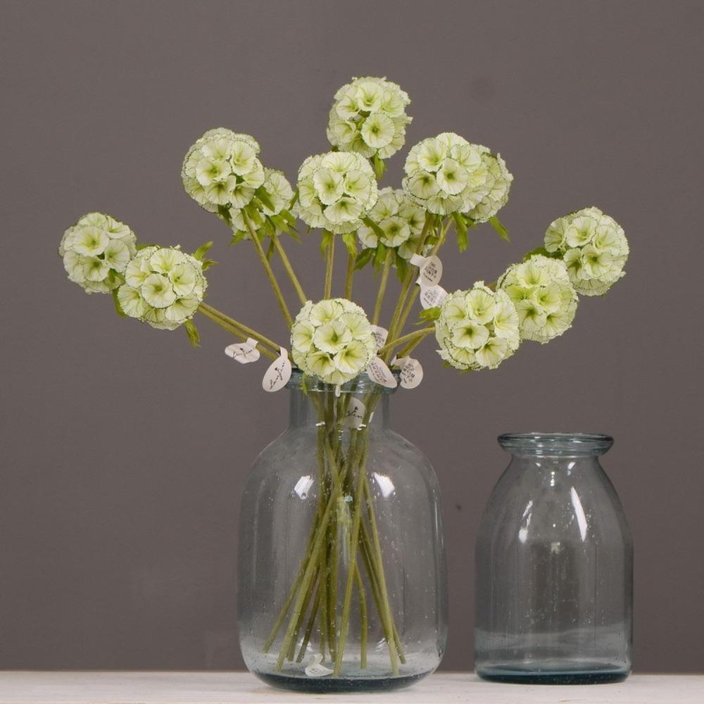 

Elegant Artificial Scabiosa Flower Beautiful Fake Flower Home Office Decor білий