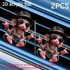 2D Flat, 2-pack Cute Hip-hop Monkey Car Air Vent Freshener Clips, Acrylic Aroma Diffuser with Pad, Stylish Car Interior,no Fragrance Is Included