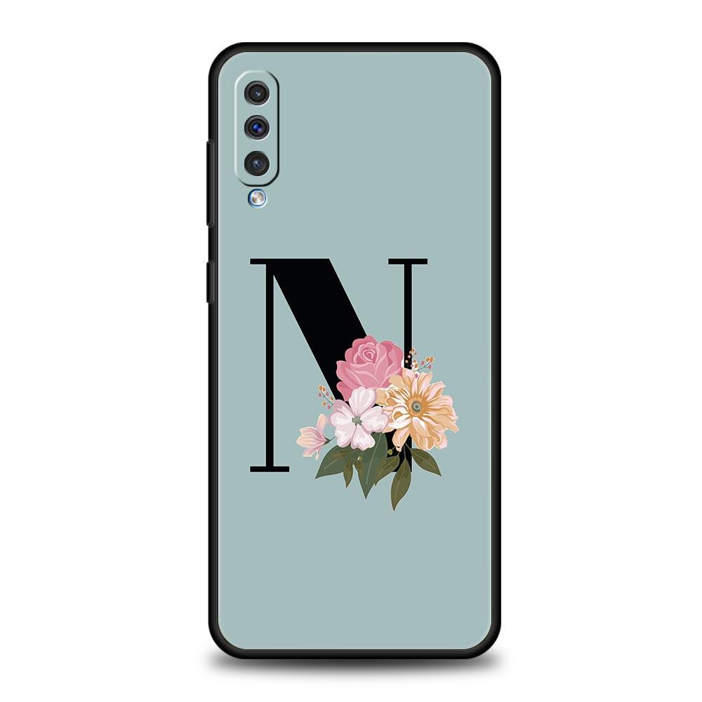 Flower Letters S Phone Case For Samsung A24 A12 A14 A32 A50 A70 A20E A20S A10S A22 A30 A40 A34 A54 A42 A52 5G A02S A04s Cover