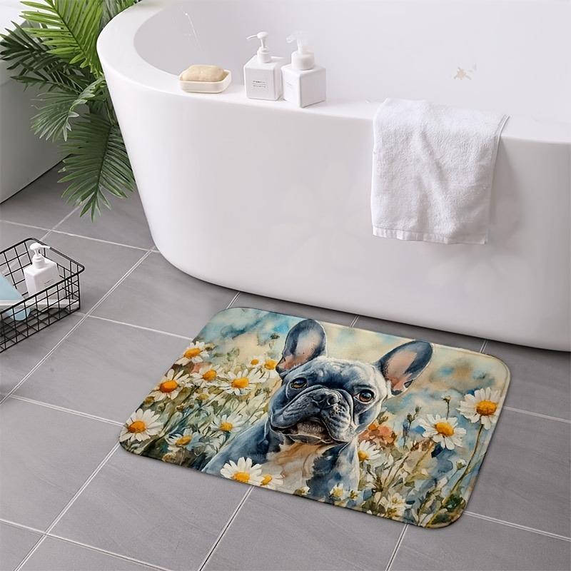 1PC Bulldog Pattern Kitchen Rugs Non-Slip Home Door Mats Pop design Living room Rug Bath Mat Carpet for Home Sink Laundry Decor