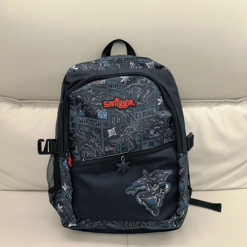 Smiggle Blue Double Shoulder School Bag for Grades 1-6 - Large, Decompression, Multifunctional Backpack