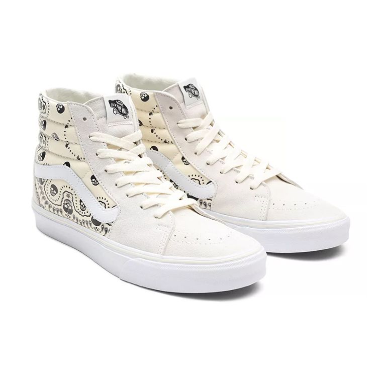 Vans Unisex Sk8-Hi High-Top Skateboarding Shoes White Bandana VN0A32QG42S