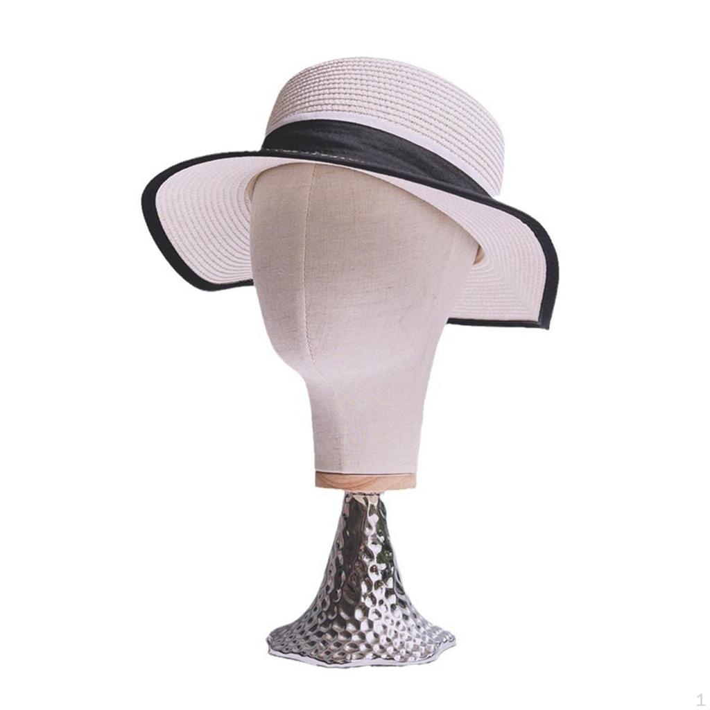 21inch Mannequin Head Model Cap Stand Hat Rack Multifunctional 39cm Tall Stable Base for Glasses,
