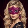 Luxury Half Face Mask Flame Leaf Rhinestone Half Mask Elegant Masquerade Mask  Halloween Parties