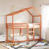 VidaXL Bunk Bed with Roof Wax Brown 80x200cm Solid Pine Wood, Bed, Bed Frame, Loft Bed, Bedroom Furniture, 3282043