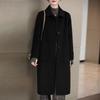 Cappotto di Lana Stile Hepburn Coreano - Grigio, Lunghezza Media, Vestibilità Slim, Soprabito Largo per Autunno/Inverno.