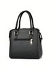Floral detail shoulder bag, fashionable zipper work large capacity handbag, casual crossbody bag