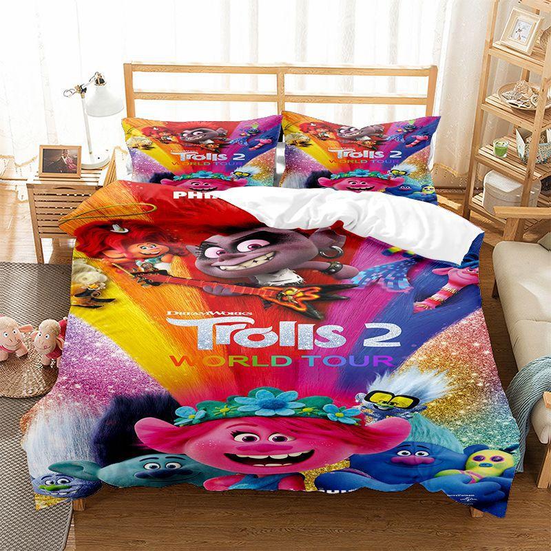

Cartoon Magic 3D Digital Printing Quilt Cover Pillowcase Bed Three-Piece Set 90*190
